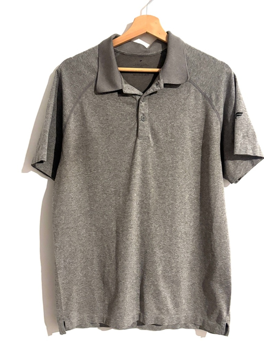 Fabletics Size L Men's Grey Performance Polo Shirt Golf, Gym,‎ Sportswear